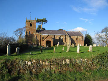 Church and gravestones